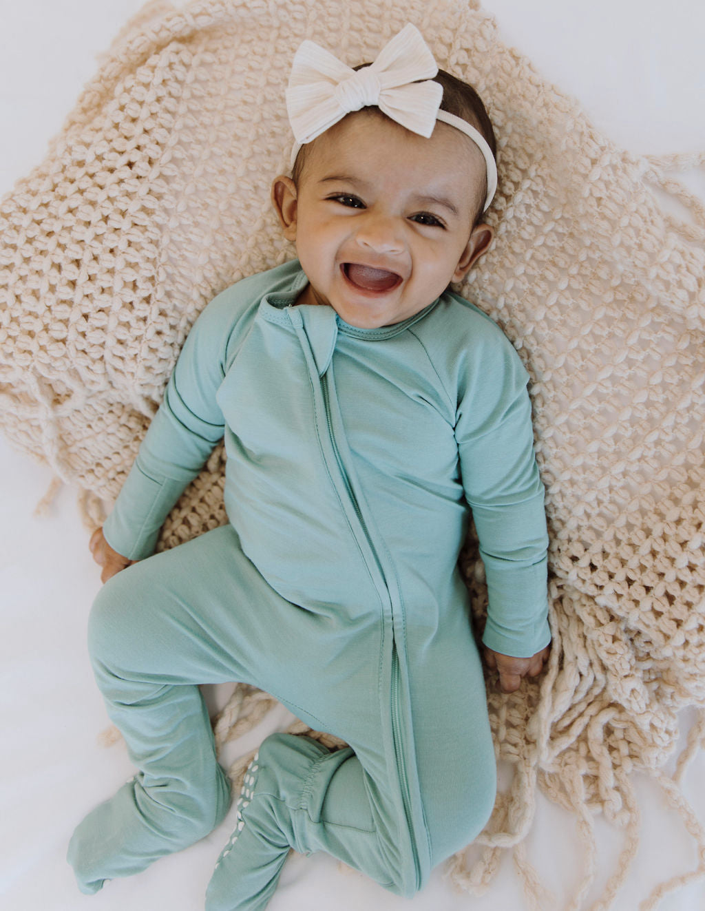 Frost Blue Bamboo Onesie