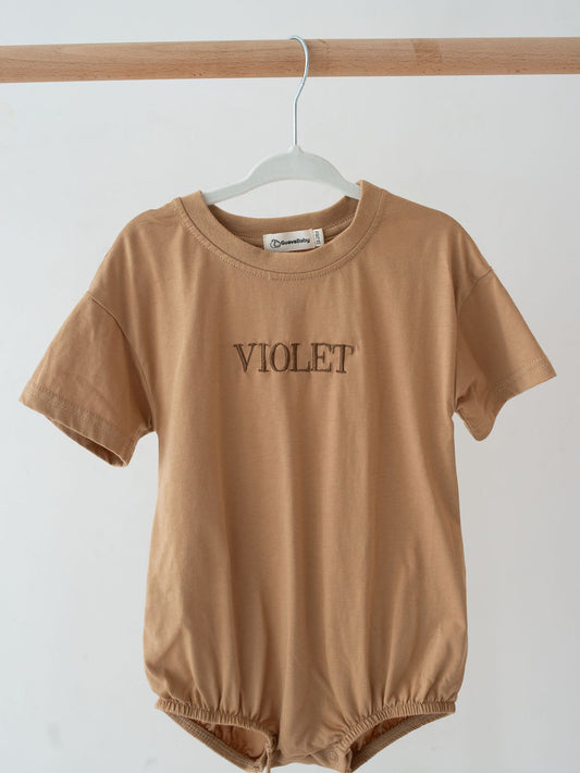 Embroidered Camel Bubble Onesie