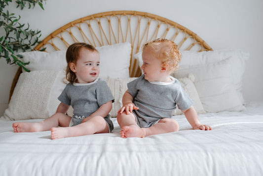 Grey Ribbed Short Set