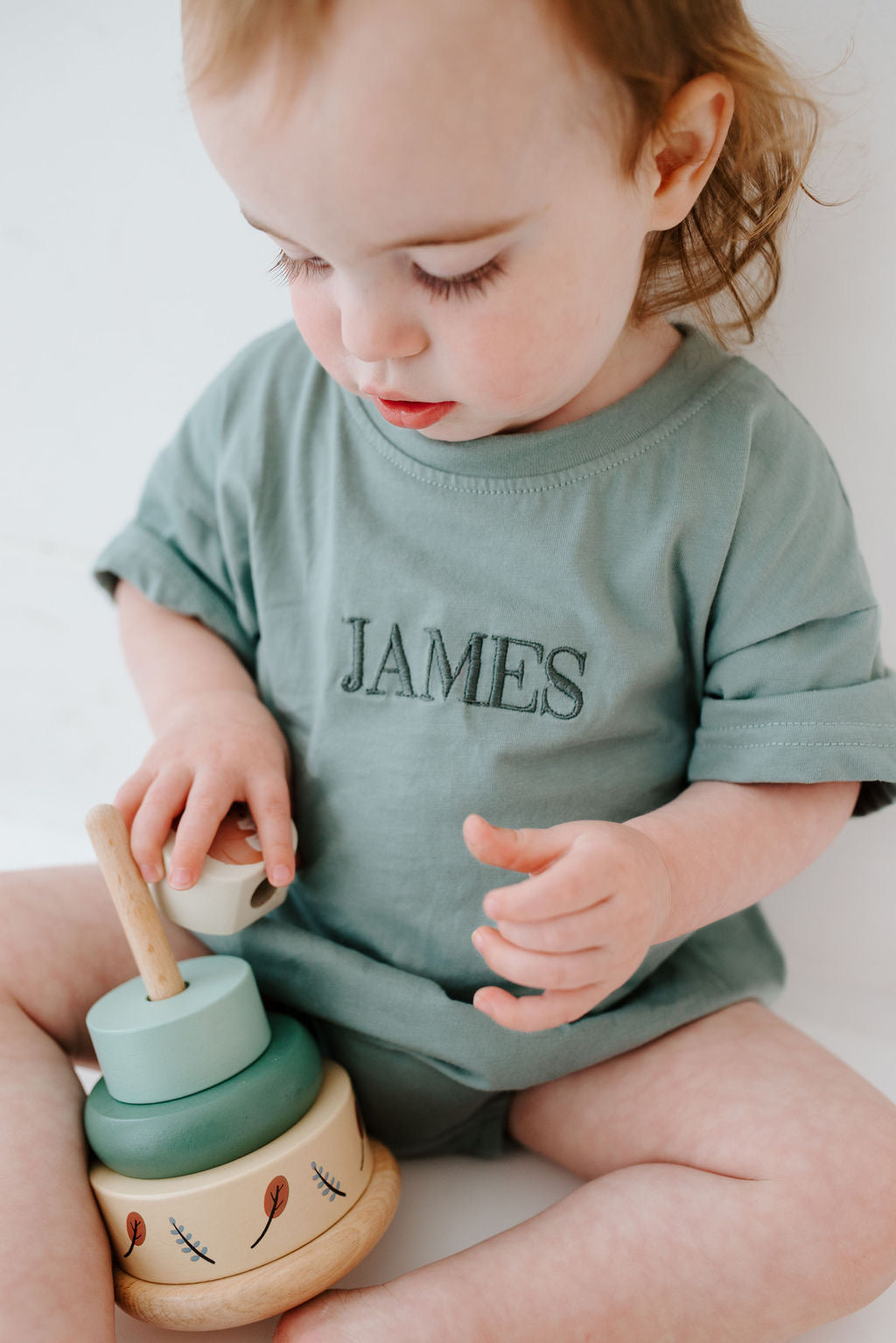 Embroidered Storm Blue Bubble Onesie