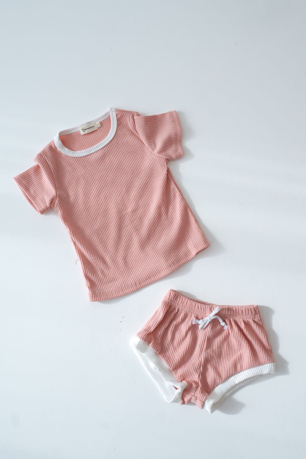 Pink Ribbed Short Set