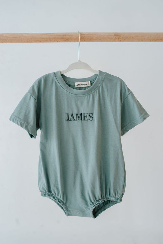 Embroidered Storm Blue Bubble Onesie