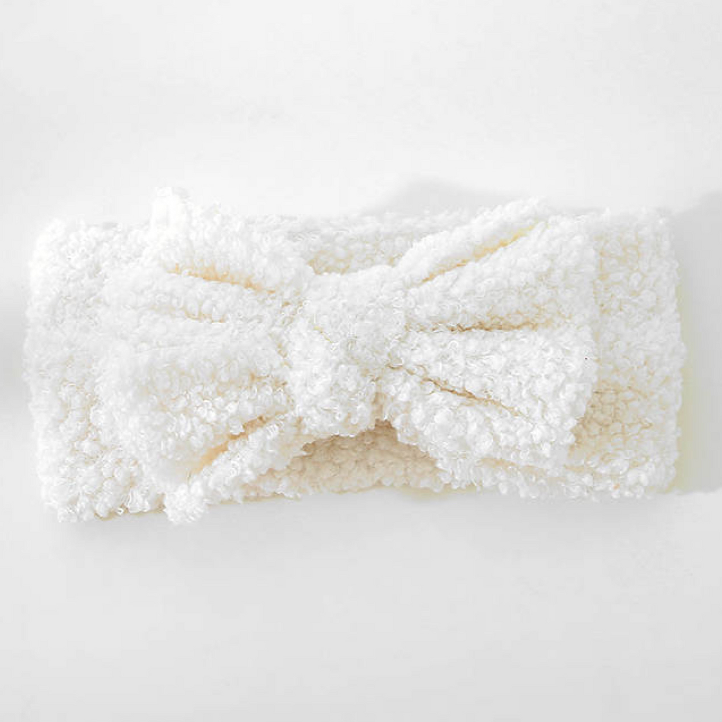 White Velvet Teddy Headwrap