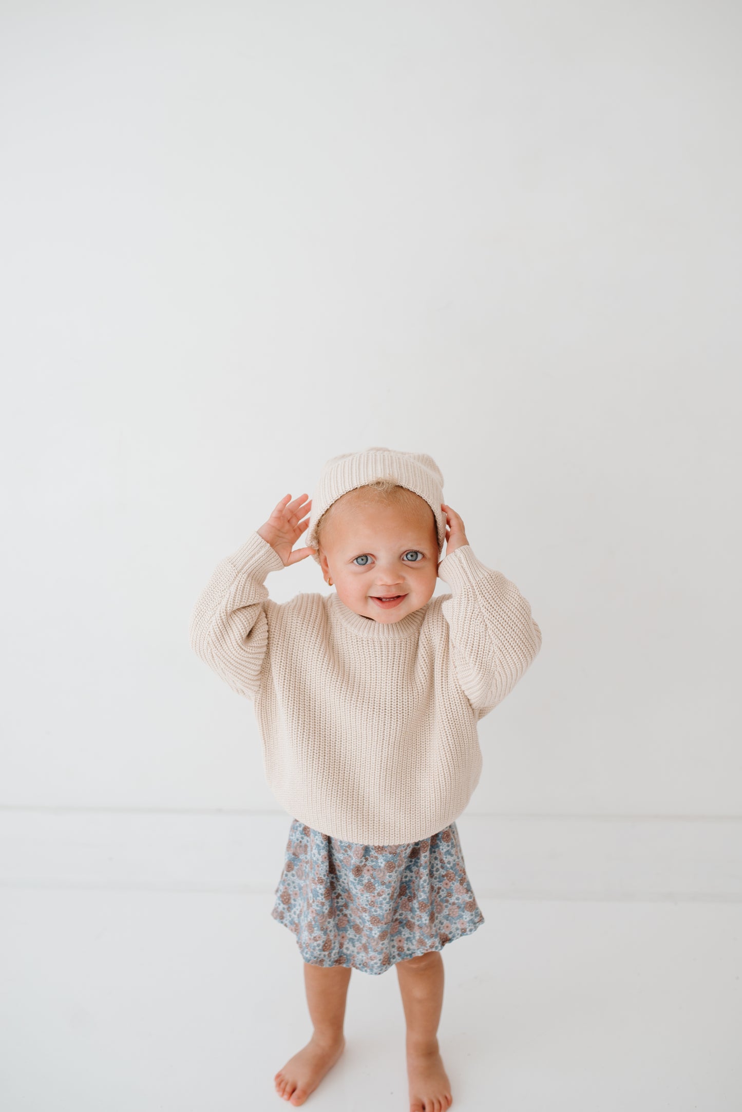 Beige Knit Beanie