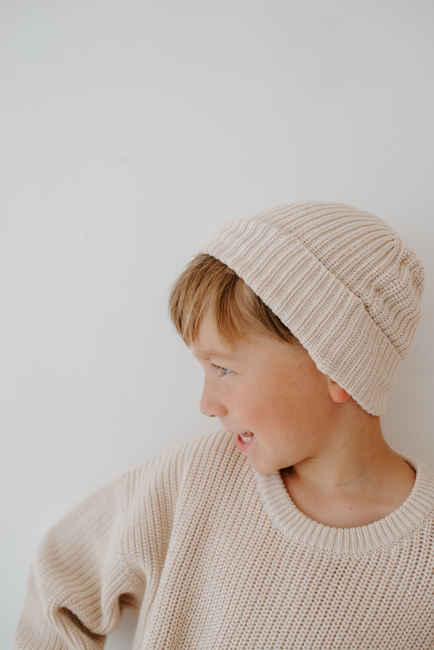 Beige Knit Beanie