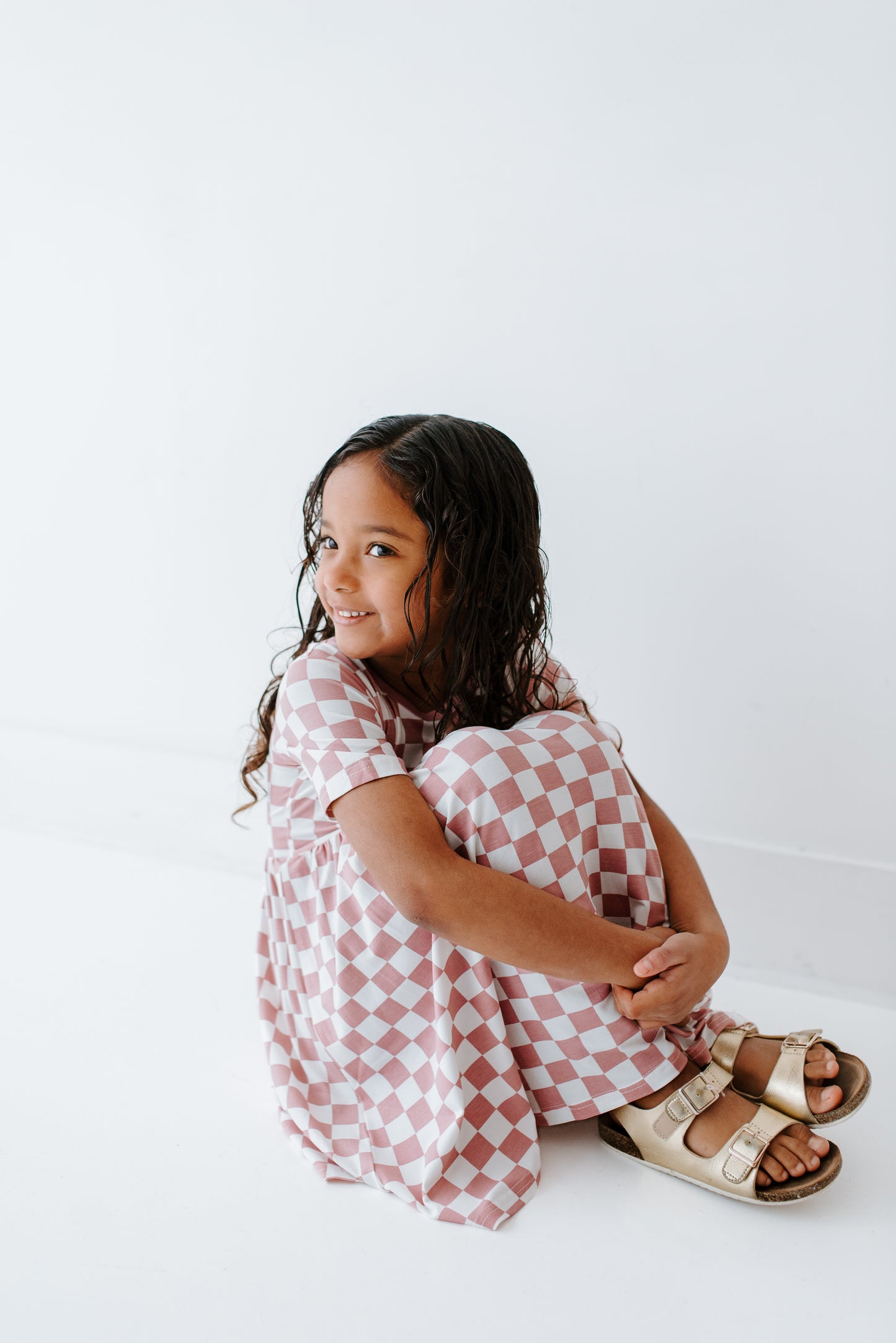 Purple Checkered Bamboo Dress