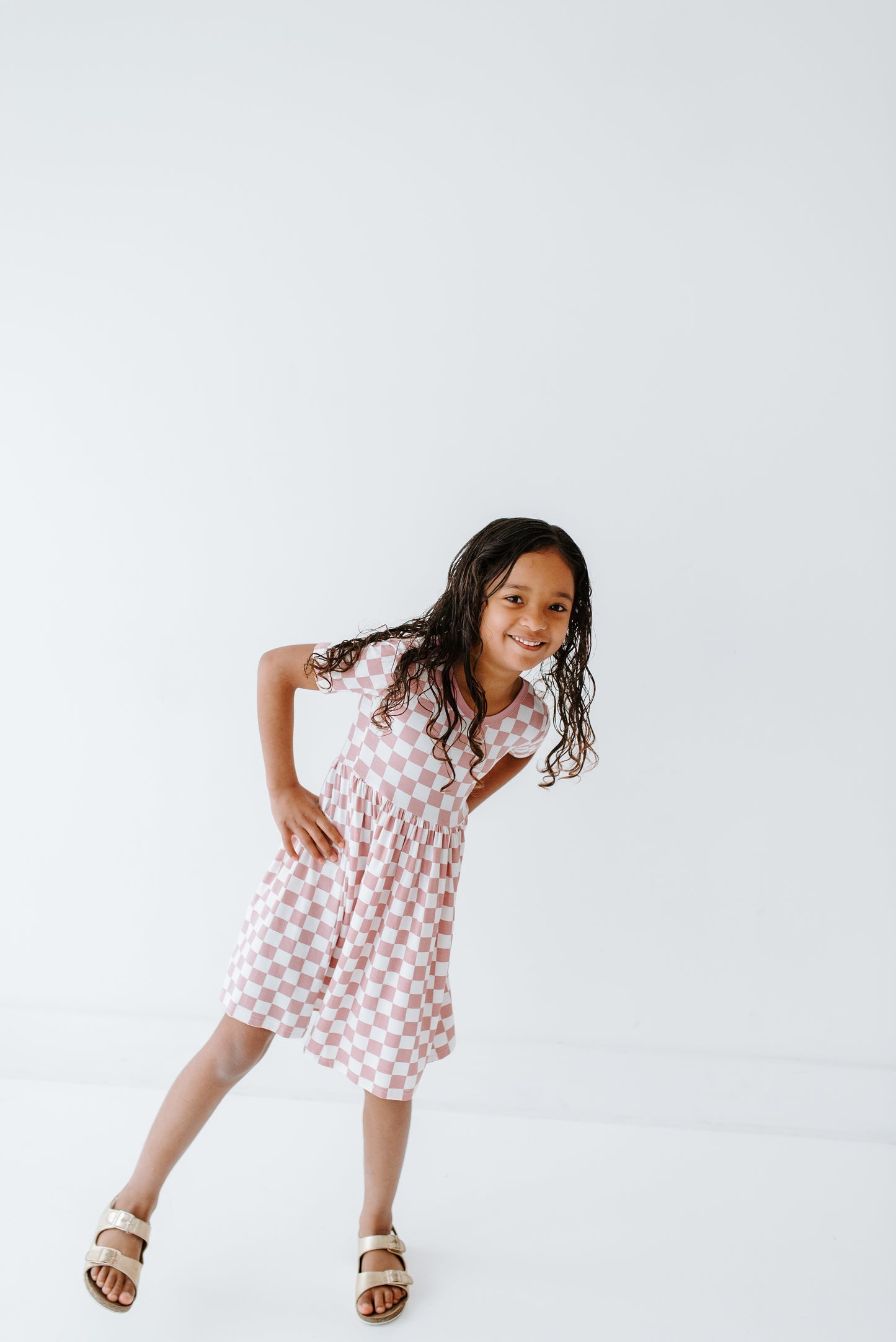 Purple Checkered Bamboo Dress