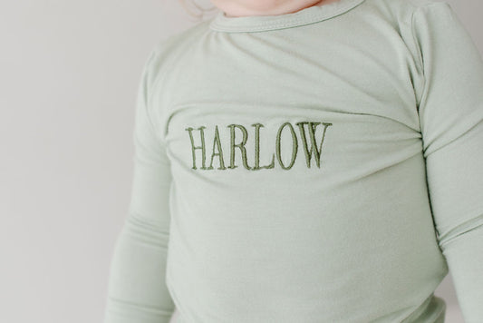 Embroidered Bamboo Toddler Pajamas