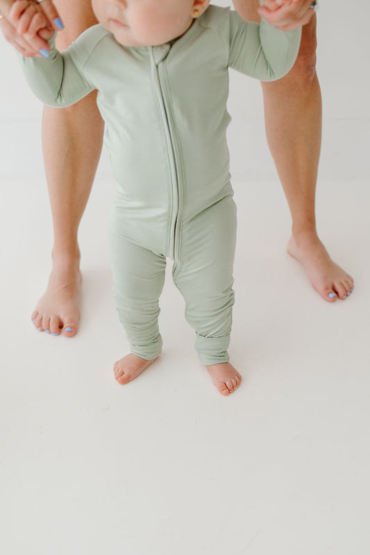 Pistachio Green Bamboo Convertible Pajamas