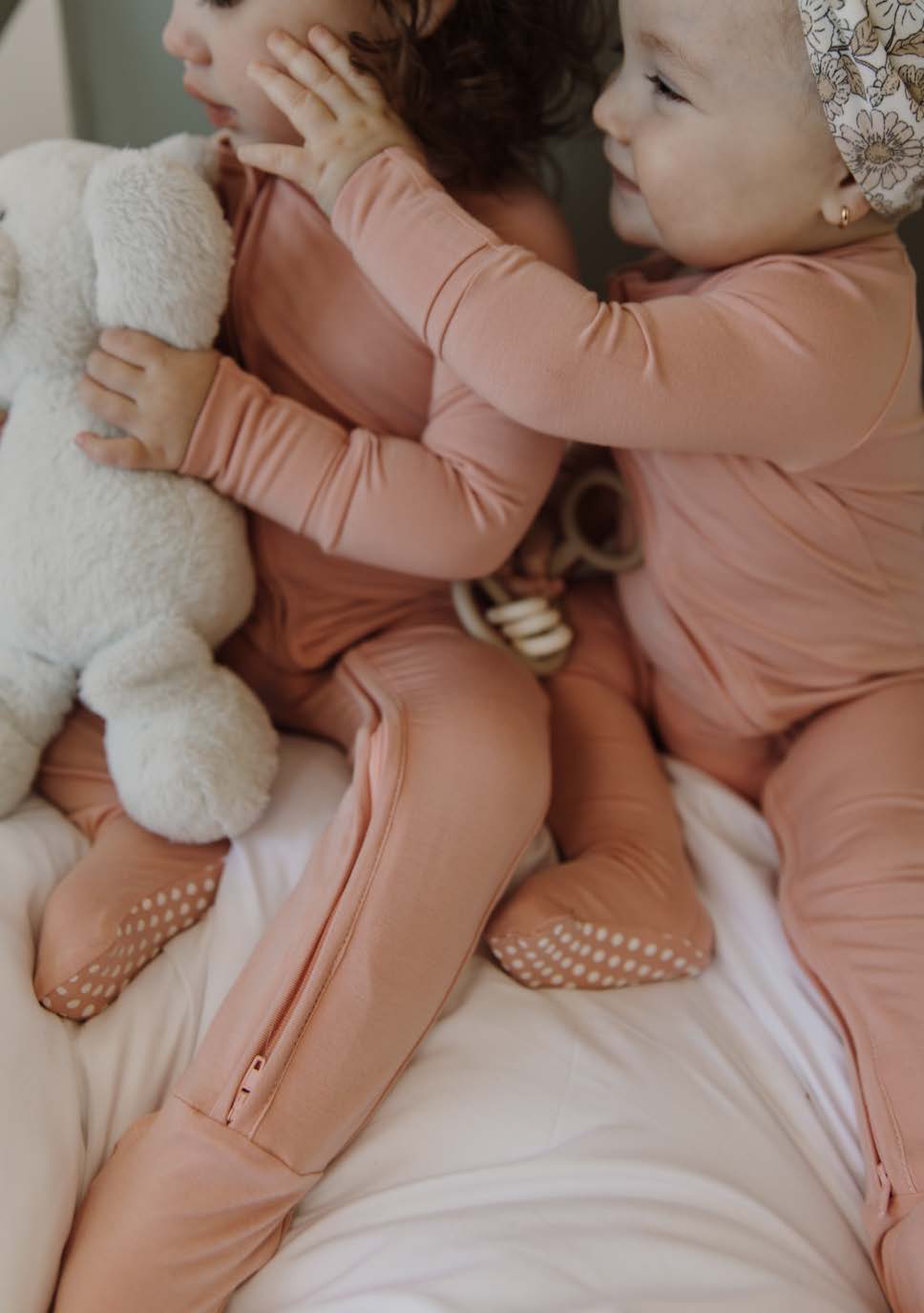 Crepe Pink Bamboo Onesie