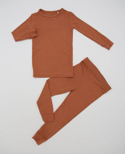 Chestnut Brown Bamboo Toddler Pajamas