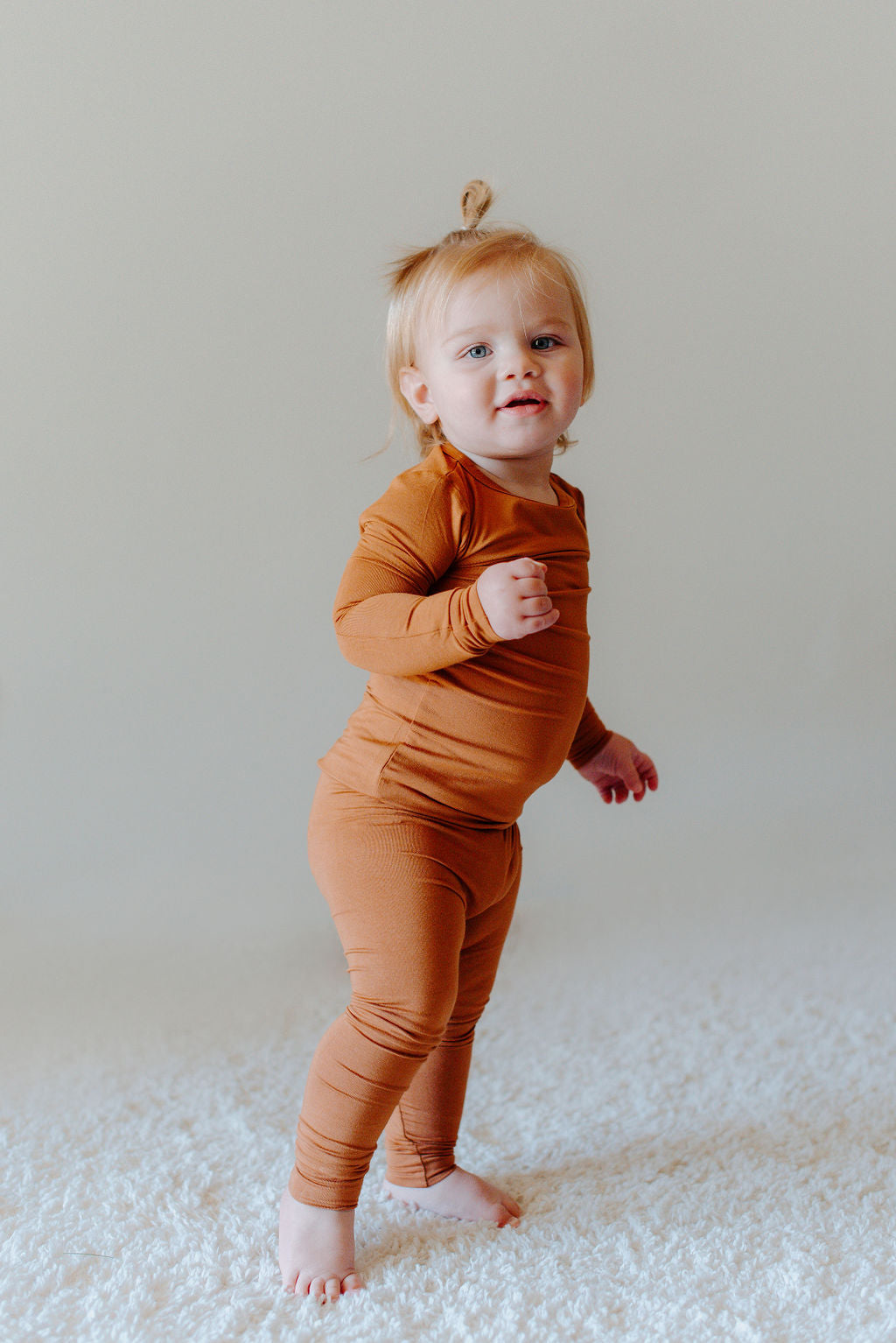 Chestnut Brown Bamboo Toddler Pajamas