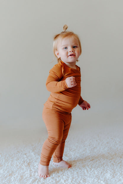 Chestnut Brown Bamboo Toddler Pajamas