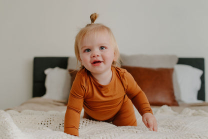 Chestnut Brown Bamboo Toddler Pajamas