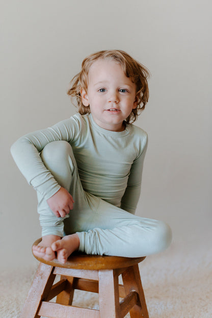 Pistachio Green Bamboo Toddler Pajamas