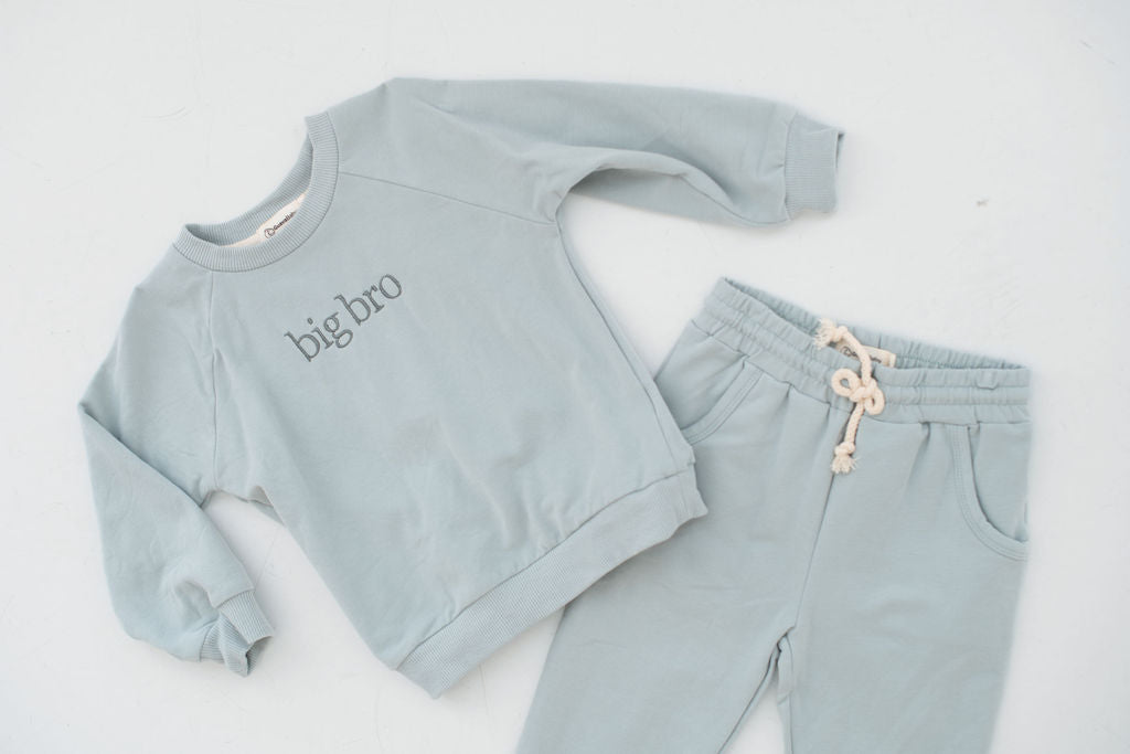 Embroidered Sky Blue Jogger Set