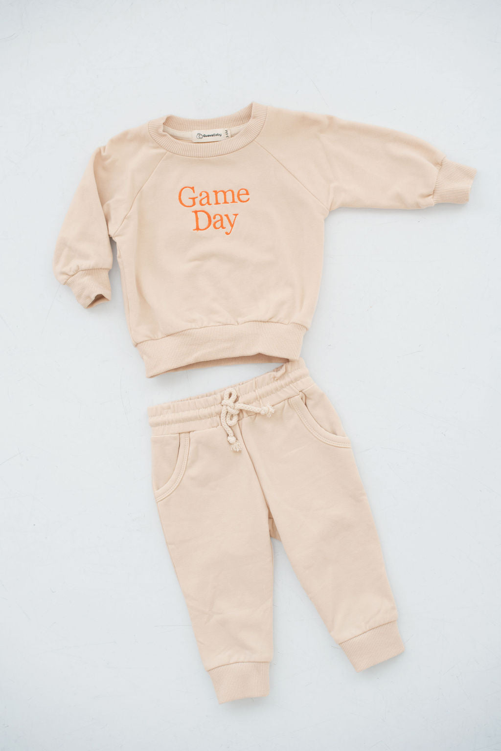 Embroidered Cream Jogger Set