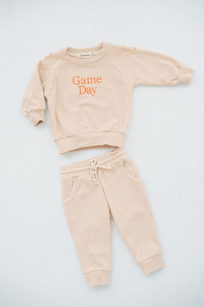 Embroidered Cream Jogger Set
