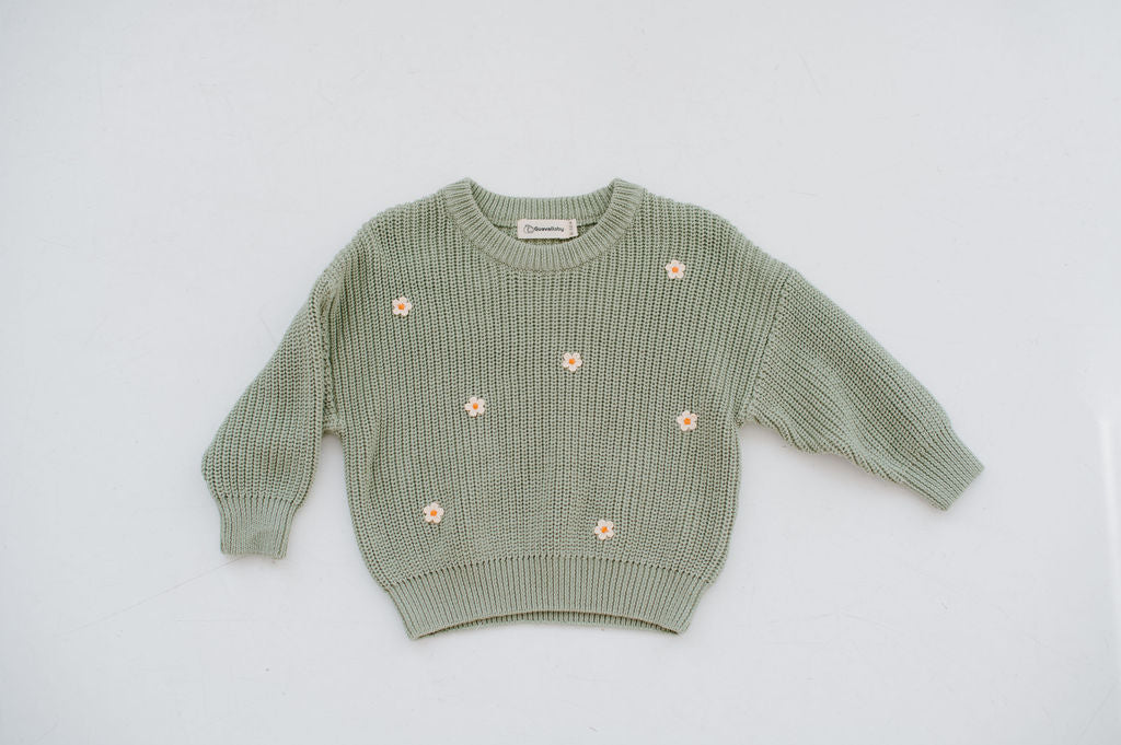 Green Daisy Sweater