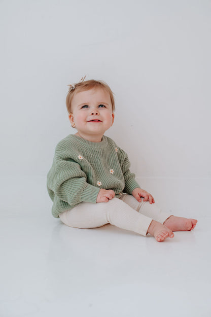 Green Daisy Sweater