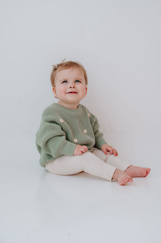 Green Daisy Sweater