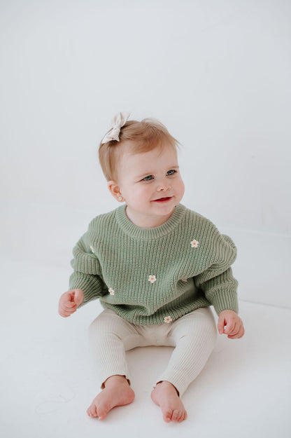 Green Daisy Sweater