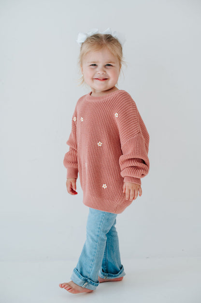 Pink Daisy Sweater