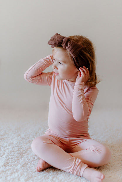 Crepe Pink Bamboo Toddler Pajamas