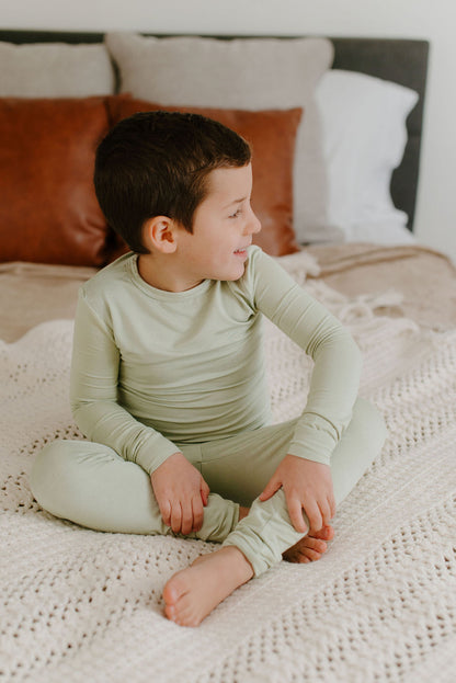 Pistachio Green Bamboo Toddler Pajamas